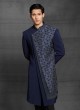 Ethnic Wear Indowestern In Navy Blue Color